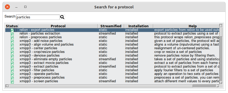 Scipion protocol browser