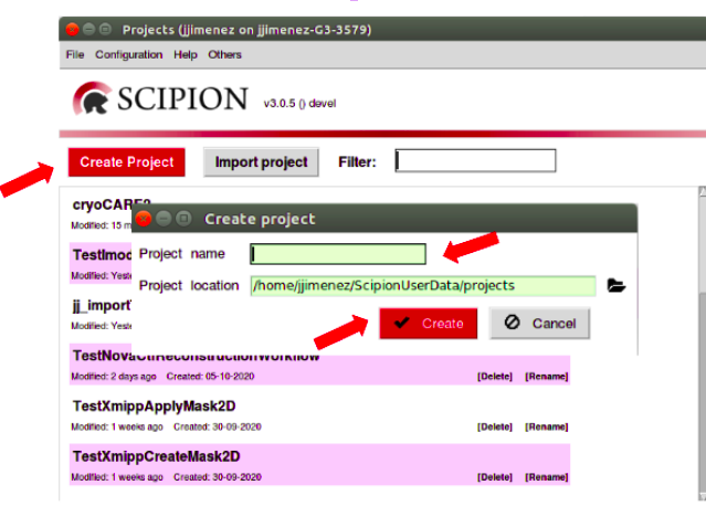 create Scipion3 project
