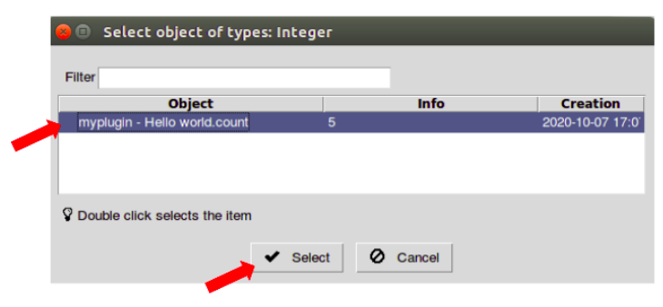 protocol gui pointer select object
