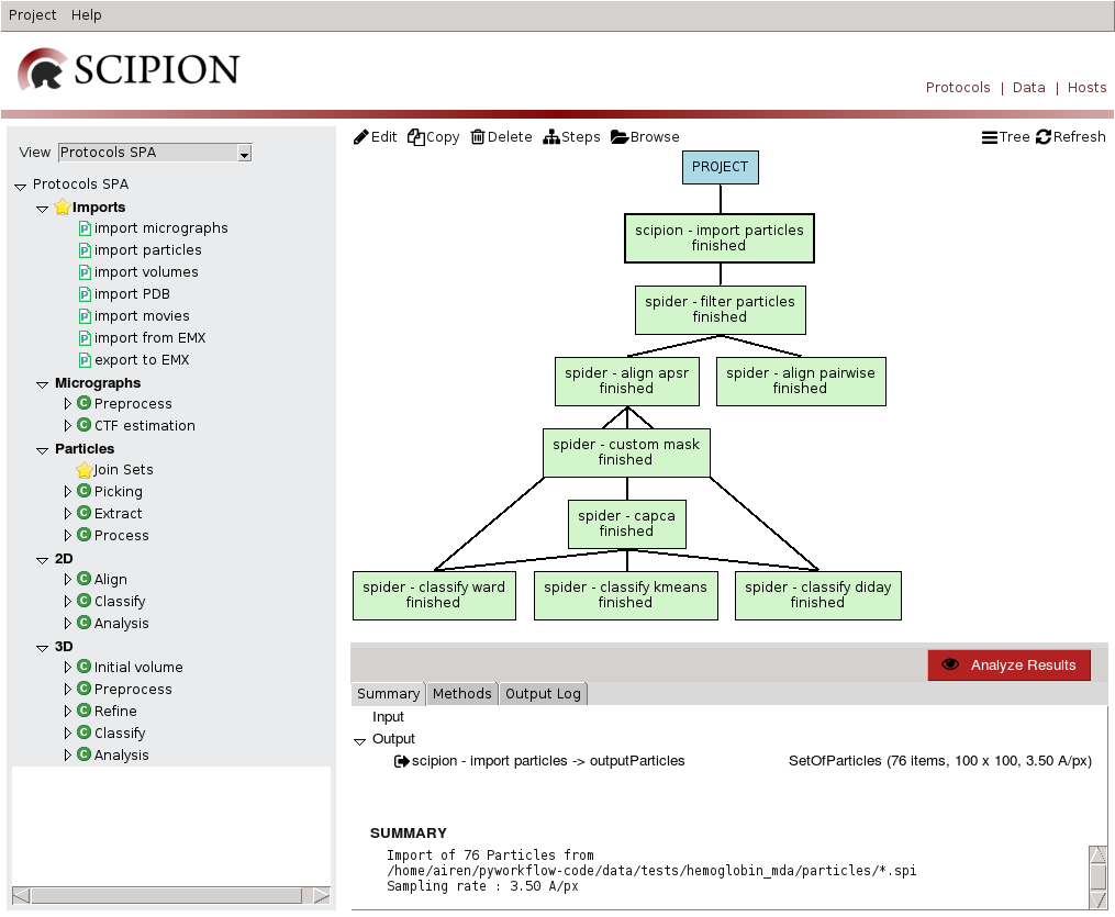 Project GUI in Protocols Mode